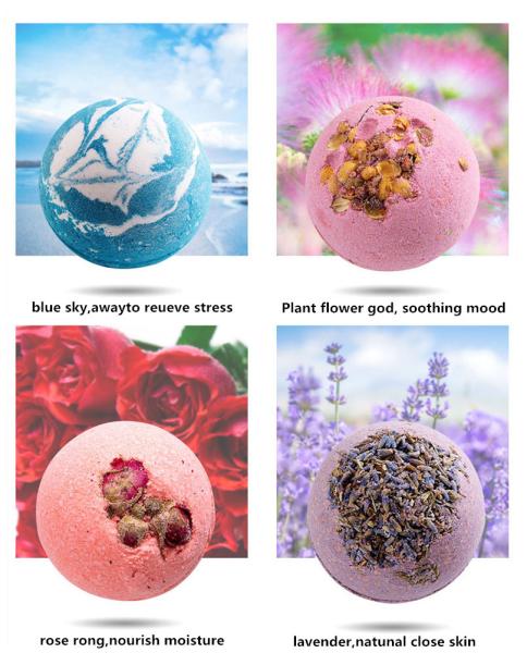 Natural Relaxing Bath Salts Custom Bubble Colors Vegan Organic Fizzy Bath Bombs