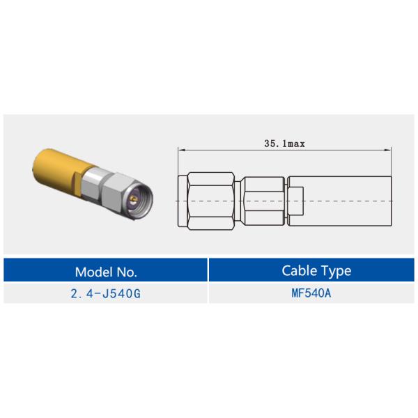 2.4mm Male Stainless Steel RF Cable Coaxial Connector for MF540A Cable