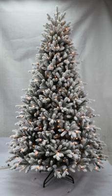 Árvore do abeto vermelho do PE de 7.5FT com o xaile fofo branco