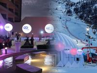 Construção de iluminação inflável da decoração do balão de 130CM em branco do RGB conduzido para o casamento