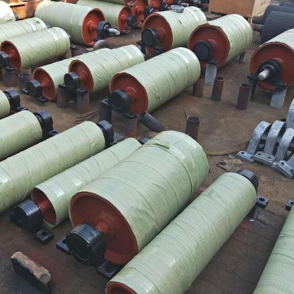 BV 3000mm Ceramic Lagging Conveyor Pulley Q245 Multi Labyrinth Seal