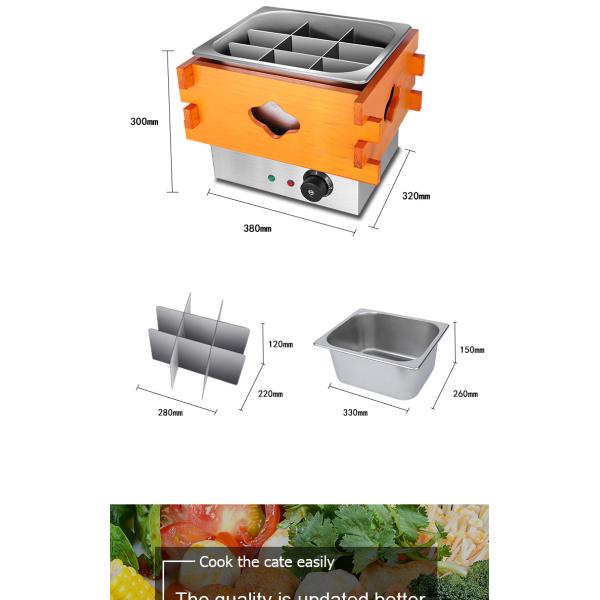 Нержавеющая сталь Внутренний горшок Противообжигающий деревянный корпус снаружи Oden Пищеварка для ресторана