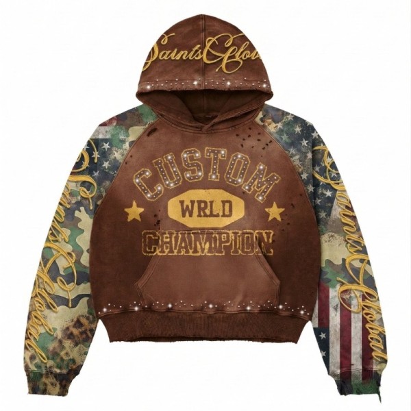 OEM Custom Heavyweight Wash Graphic Cropped Boxy Hoodie Vendor