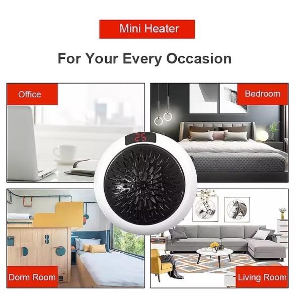 Household Electric Fast Heat Wall Mounted Heater Portable Heater for Home Office Desktop