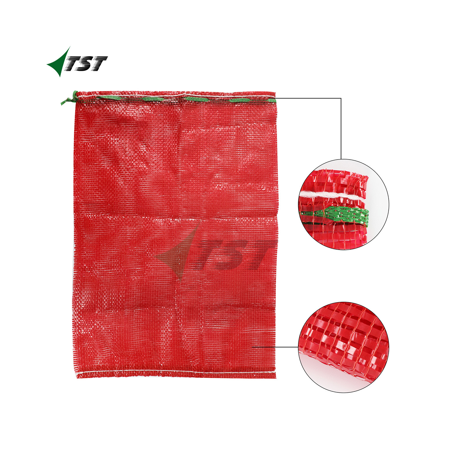 Red Color 15kg 25kg 50x80 PP Mesh Sack For Agriculture Packaging