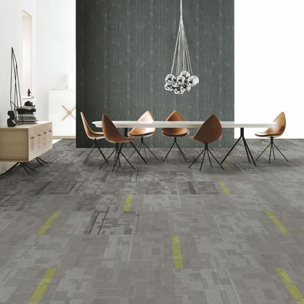 Commercial Office Interlocking Carpet Tiles 100% Nylon with PVC fiber glass Backing