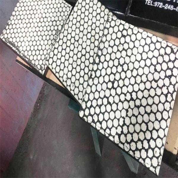 Os azulejos de suportação de aço vestem os forros de borracha da rampa dos forros