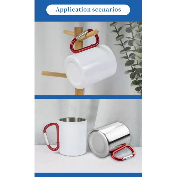 Direct Factory Sale Stainless Steel Sublimation Mug with Gradient Design Red Handle for Promotional & Business Gifts