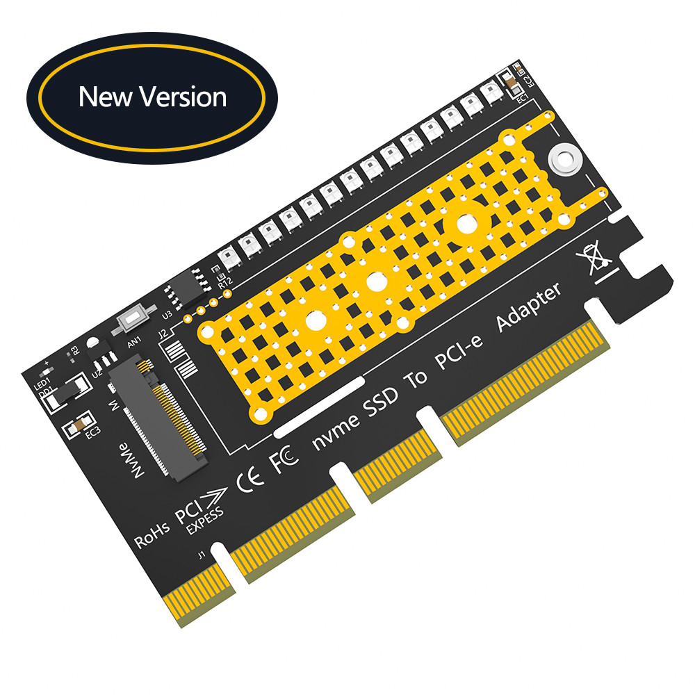 M.2 nvme SSD на PCI-E 4X/8X/16X адаптер с 3528 Цветными светодиодами