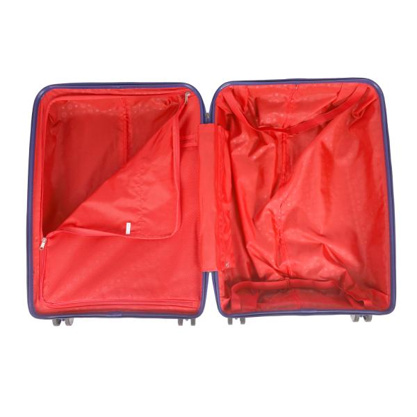 Blue Polypropylene Aluminum trolley 3 Pcs Luggage Sets