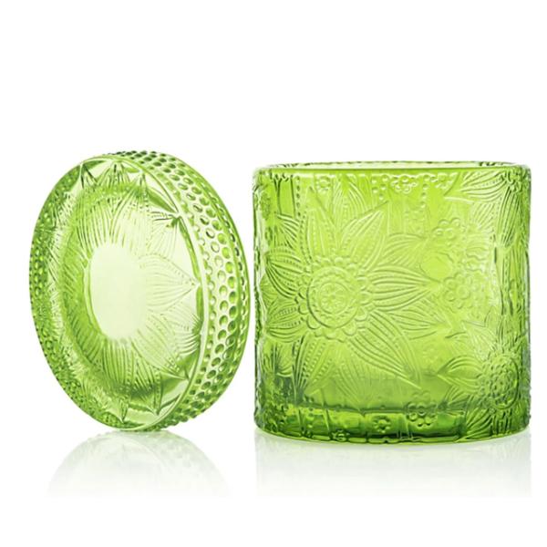 Carved Colored Glass Jar Tea Light Candles / Perfume Scented Candles WXC190910