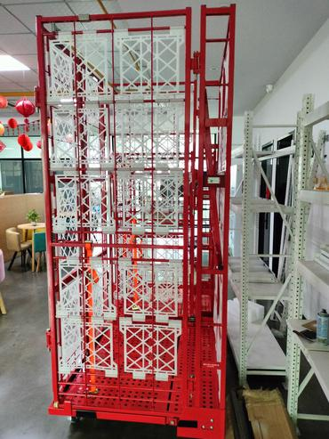 AT-304 Folding Wire Mesh Storage Cage Cart, Industrial Logistics Trolley with Wheels, Collapsible Warehouse Cage for Material Handling