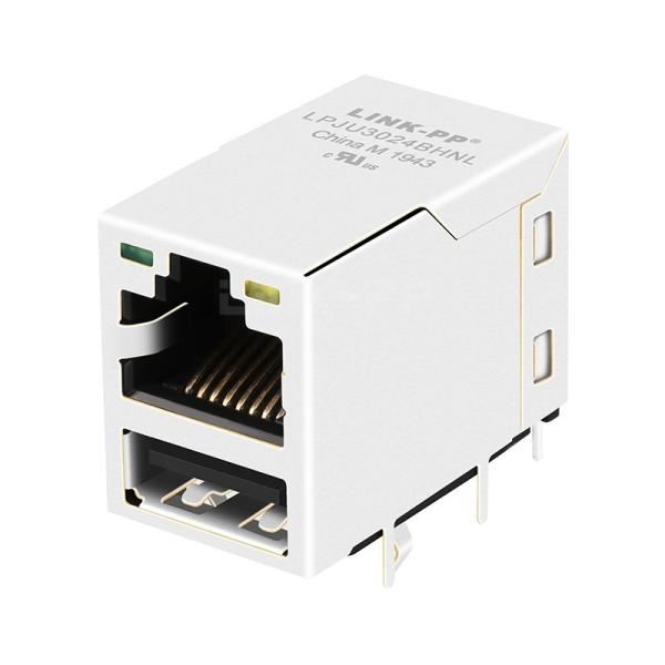 LPJU3024BHNL 1000 Base-T Integrated RJ45 Female Connector с одним USB