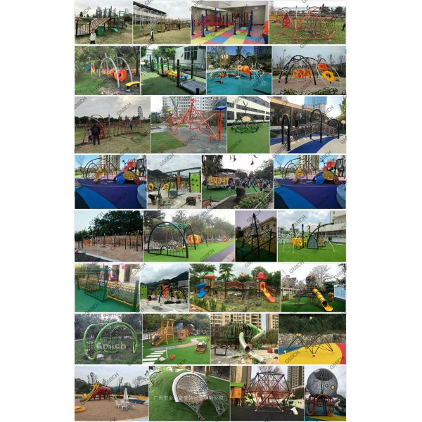 Environmentally Rope Climbing Playground Equipment Customized Design Combination