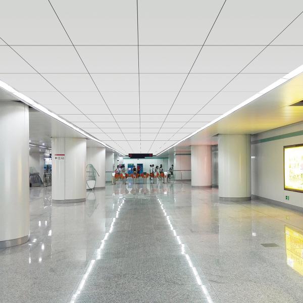 Décoration hospitalière résistante au feu 600 x 600 mm Panneaux en aluminium Clip In Plafond Carreaux en métal faux amovible Plafond