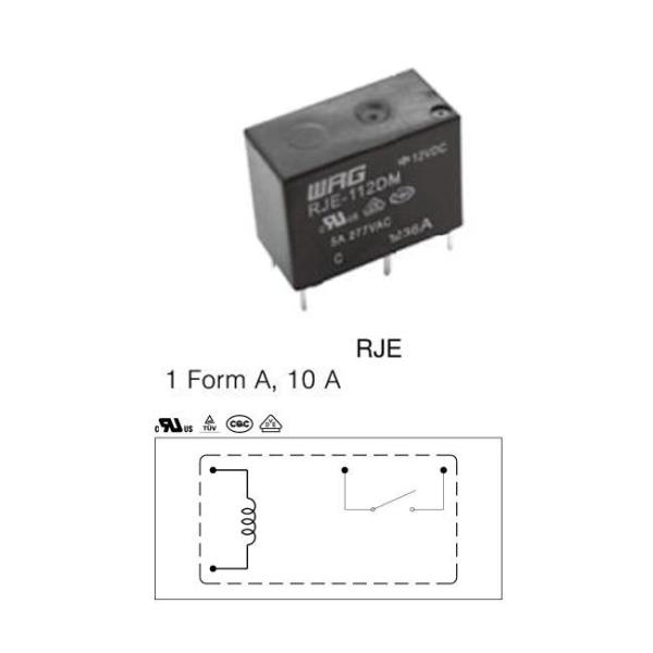 Реле держателя SPST 12V SPST PCB класс реле 10 Amp изоляция RJE-112DM