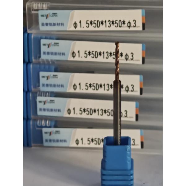 High Performance Carbide Cutting Tool , Carbide Drill , 3D Drill/5D Drill , G-External Coolant Drill- 5D , Φ1.5 X 5D X 13 X 50 X Φ3mm
