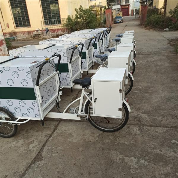 Front Basket and Work Table Electric Cargo Bike Trailer for Mobile Food Transportation