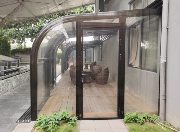 Morden HOPO Glass Roof Sunroom Restaurant Lean To Conservatory PVDF Coating