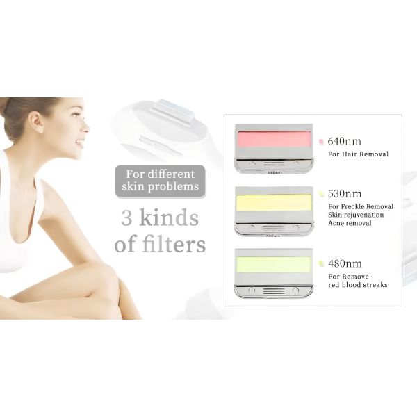 Multifunction IPL Laser Beauty Machine 480nm 530nm 640nm E-Light IPL Machine