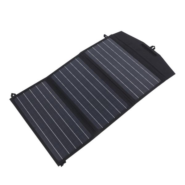 Saco de painel solar dobrável de 30W para acampar e viajar