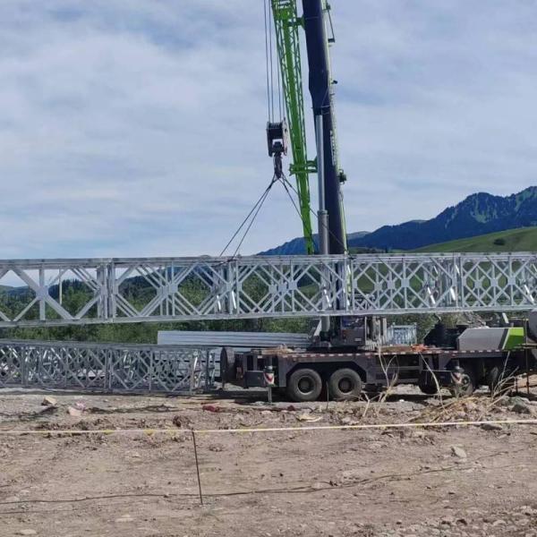 Steel Military Truss Pedestrian Bridge With Steel Deck / Timber Deck