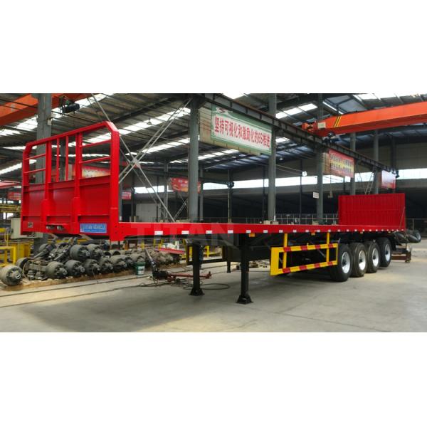 TITAN 3 Axle Flatbed Trailer wilth Columns Wood Log Trailer Timber Trailer Wood Steel Pipe Transport Trailer for Sale