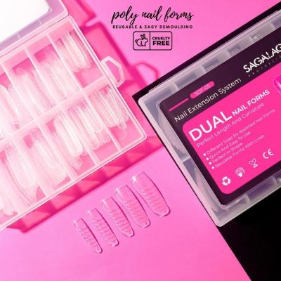 Soft Gel Nail Tips SAGALAGA Custom Label Dual Form Tips for Nail Builder Extension Gel Mixed Size Nail Acrylic Gel Tips