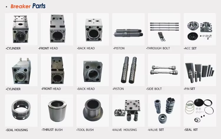 FURUKAWA HB20G HB30G HB40G HB50G Front Head Hydraulic Breaker Hammer Cylinder Back Head for Excavator Construction Machinery Spare Parts