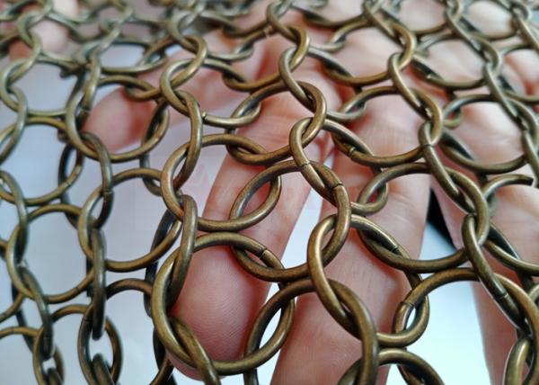 Bronze Color 15mm Metal Ring Mesh Curtain Stainless Steel For Decoration