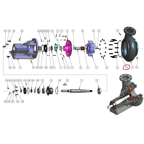 Structure Chart of Mission Centrifugal Pump ISO Standard Centrifugal Mud Pump Spare Parts 1968*650*1017mm 1096kg