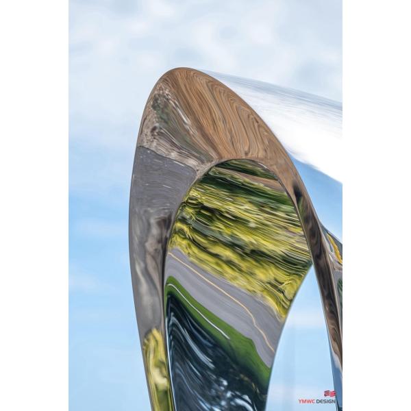 Large Mobius H6 Stainless Steel Sculpture Abstract Outdoor Art for Contemporary Decor