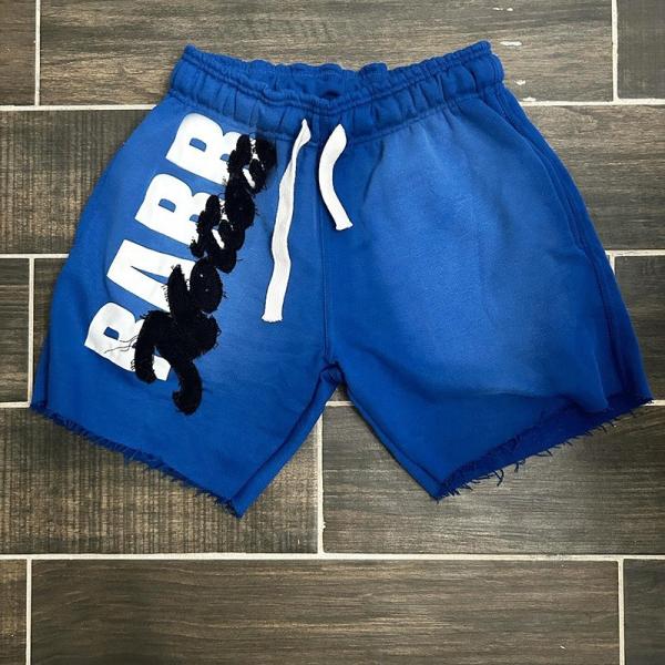 Applique personnalisée patchs brodés en détresse Poids lourd Soleil décoloré Vêtements de rue Jogging Acide Wash Vintage Hommes Shorts