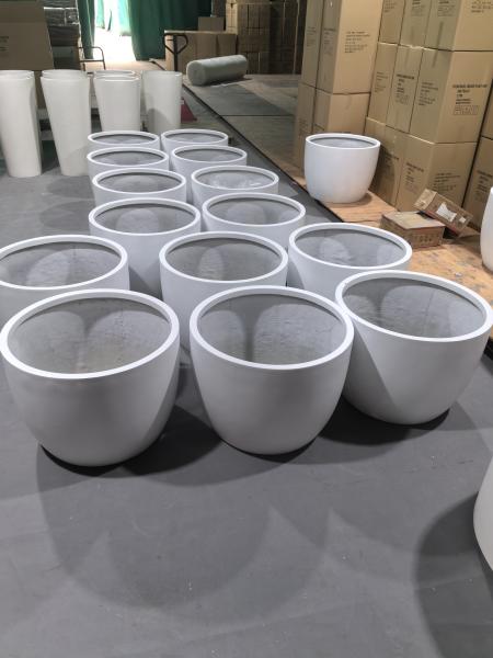 China Wholesale Round Shape Fiberglass Flower Pots GRP Planter Box For Outdoor Indoor Decor