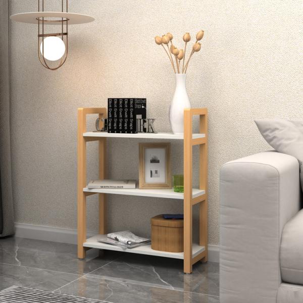 Branco de madeira da cremalheira do armazenamento de três séries para o quarto/sala de visitas/escritório/cozinha