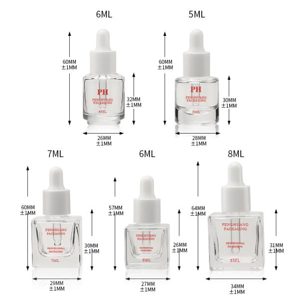 Мини бутылка стекла сыворотки с капельницей 5ml 6ml 8ml подгоняла крася цвет