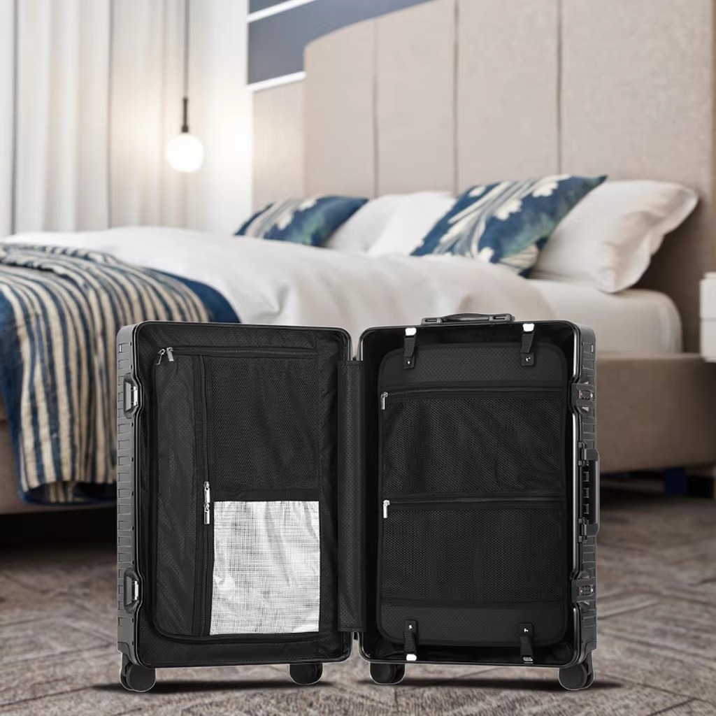 All-Aluminum Magnesium Alloy Travel Suitcase Unisex Fashionable Universal Wheel Boarding Luggage Men's Women's Metal Trolley for