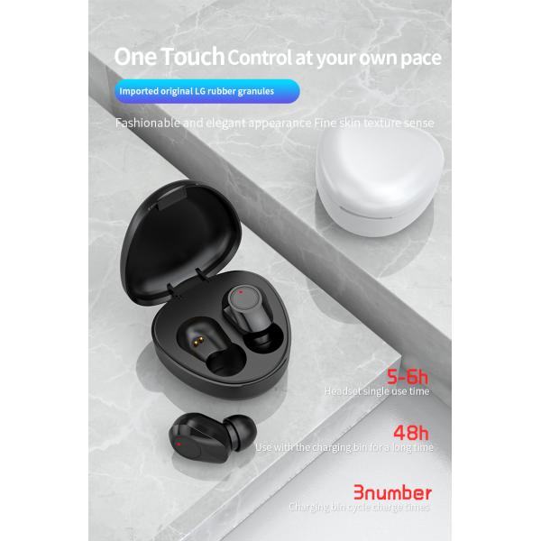 300mAh Waterproof Bluetooth Earbuds With Charging Case Hands Free Headset With Hi-Fi Stereo Sound