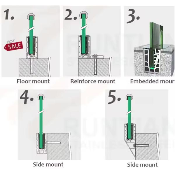Balcony Laminated Safety Glass Aluminum U Shape Channel Profile