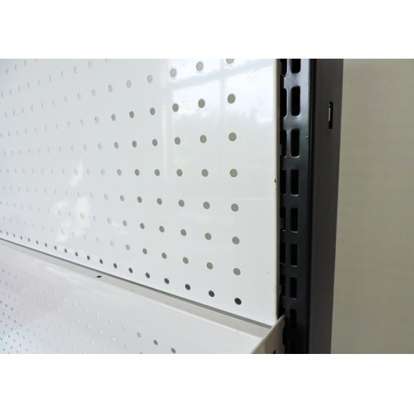 0.6mm Thickness Punched Supermarket Gondola Shelving , Steel Gondola Shelving System