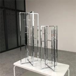 Venda Quente Metal Candlestick Holder Stand Prata Flor Stand Decoração de Casamento Alto Metal Candle Stand