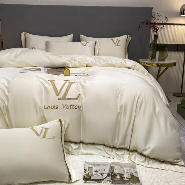 Роскошная вышивка Умытый хлопчатобумажный шелк 4 шт королевский размер постельное белье для элегантного домашнего декора