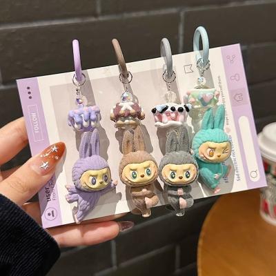 Mini Labubu Keychain Kawaii Monster Doll Bag Charm Plush Doll Accessories For Collectors
