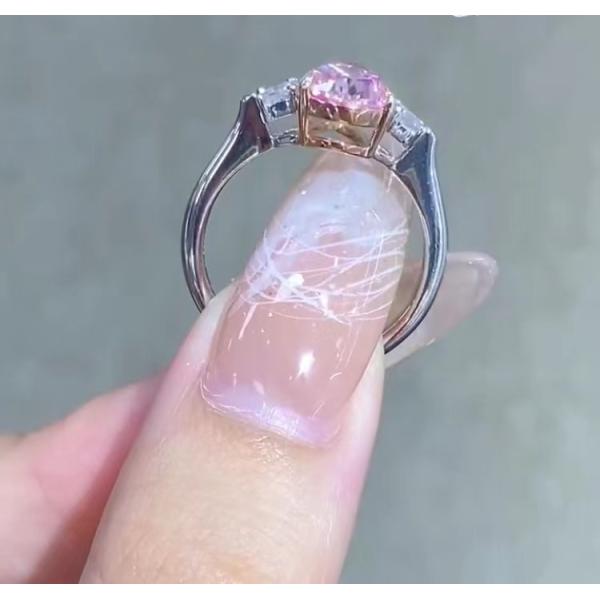 Pear Pink 2 Carat Lab Made Diamond Engagement Rings
