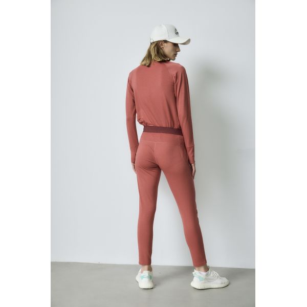 Terracotta Pants And Dress Long Sleeve Half Zip Tracksuit Set For Spring Summer Fall