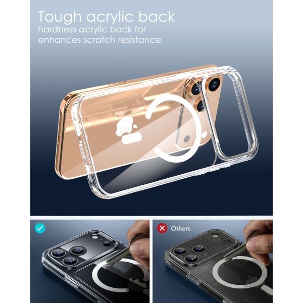 Transparent MagSafe-Compatible Shockproof Phone Case for Wireless Charging and Daily Protection
