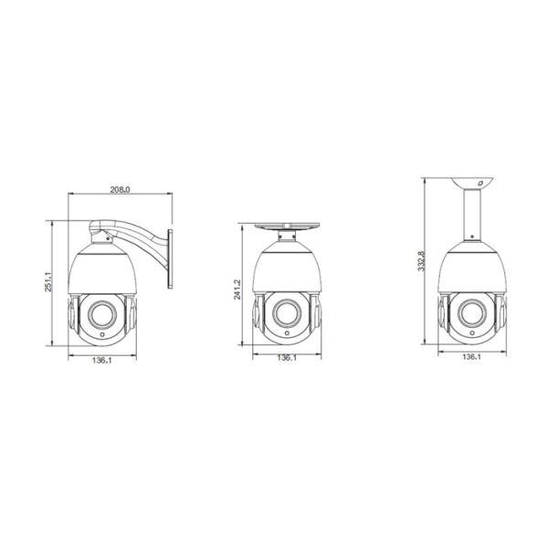 Analog HD PTZ Outdoor Camera / 1080p Ptz Dome Ip Camera Metal Case