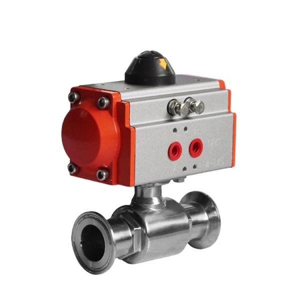 Food Grade 2 Way Stainless Steel Sanitary Pneumatic Ball Valve Tri Clamp Quick Connection Sanitary Ball Valve