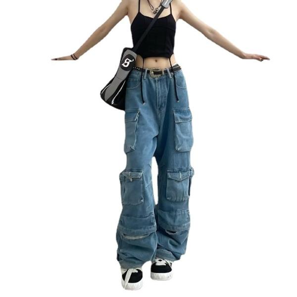 Cotton Denim Oversized Hiphop Embroiled Baggy Loose Men's Jeans for Sustainable Style