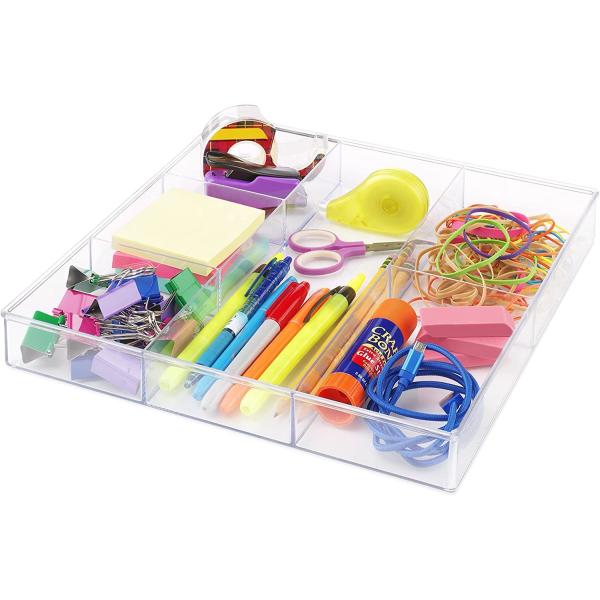 Acrylic Drawer Organizer Storage Tray Clear Desk Makeup Drawer Organizer for Kitchen  Office